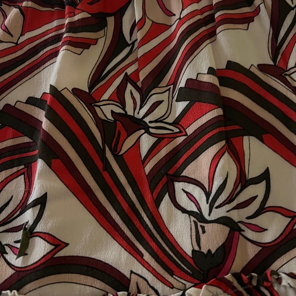 Anthropologie Floral Red and Black Women's Ruffle Skirt Size S - Picture 5 of 6